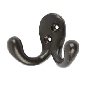 Hammer & Tongs - Double Coat Hook - W70mm x H50mm - Black