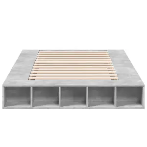 Berkfield Bed Frame without Mattress Concrete Grey 135x190 cm Double