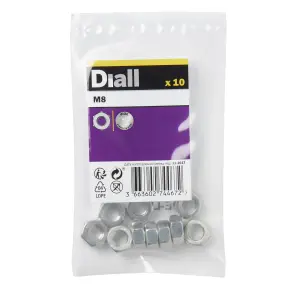 Diall M8 A2 stainless steel Lock Nut, Pack of 10