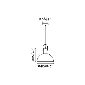 Luminosa Margot Dome Suspension Pendant White E27 40W