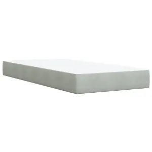 Berkfield Box Spring Bed with Mattress Light Grey 90x200 cm Velvet