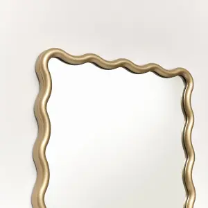 Melody Maison Gold Wave Framed Wall Mirror 50cm x 40cm