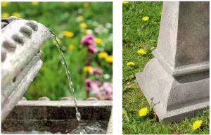 Primrose Pizzaro Solar Bird Bath Water Feature with Lights 80cm