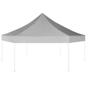 Berkfield Hexagonal Pop-Up Foldable Marquee Grey 3.6x3.1 m