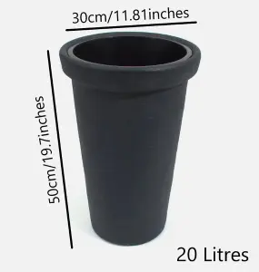 Tall Tower Classic Planter Plant Pot Flower Indoor Outdoor Garden Patio 20 Litres