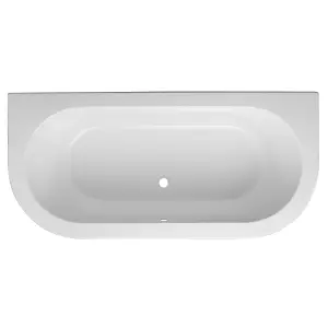 Cooke & Lewis Helena White Oval Curved Bath, panel & air spa set with 12 jets (L)1700mm