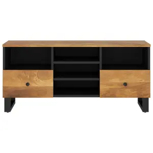 Berkfield TV Cabinet 100x33x46 cm Solid Wood Mango and Engineered Wood