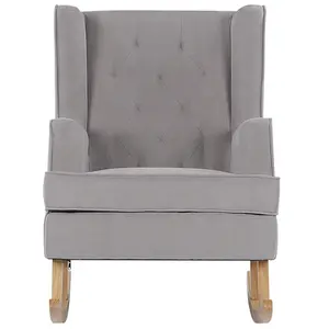 Rocking Chair TRONDHEIM Fabric Light Grey