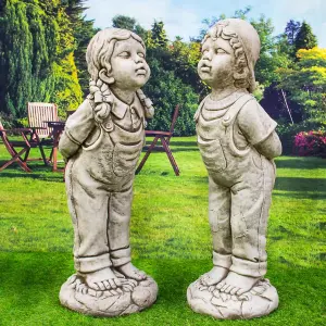 Large Boy and Girl 'Young Love' Garden Ornament