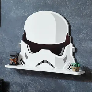 Star Wars Storm Trooper White Wall Shelf, 48.5cm W X 8cm D X 33.5cm H