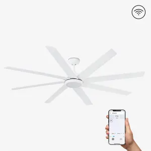 Luminosa Century Led White 8 Blade Ceiling Fan With DC Motor Smart