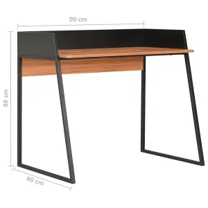 Berkfield Desk Black and Brown 90x60x88 cm