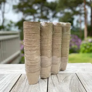 288 x 7cm Eco Round Fibre Biodegradable and Compostable Plant Pots