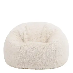 icon Mongolian Classic Faux Fur Bean Bag Chair Natural