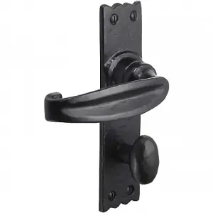 Iron Door Handles Black 158 x 38mm Antique Vintage Cottage Bathroom Handle