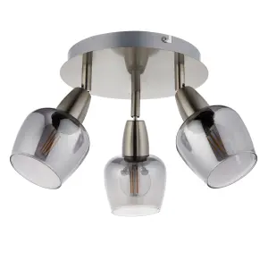 Kleo Contemporary Satin Nickel effect 3 Light Spotlight