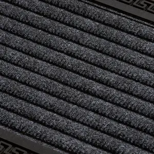 Millbrook Backed Polypropylene Mat 25x60cm Grey Stripe Embossed Mat