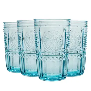 Romantic H Romantic Romantic Highball Glasses (Set of 4) Blue / 475