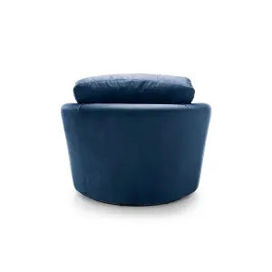 Chicago Velvet Swivel Chair in Dark Blue