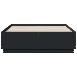 Berkfield Bed Frame with LED without Mattress Black 135x190 cm Double