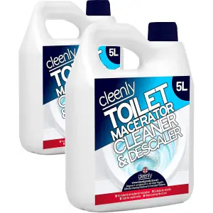 Cleenly Toilet Macerator Cleaner & Descaler - 10 litres Super Concentrated, Long-Lasting Formula Safe for All Saniflo Pump Unit