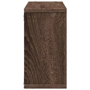 17 Stories Wall Cabinet 100X16x30 Cm Engineered Wood Brown Oak