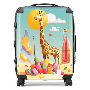 A Giraffe On A Beach Holiday Suitcase - Large