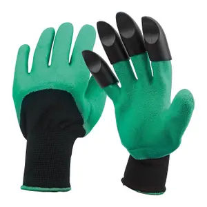 Garden Digging Gloves with 4 Durable ABS Claws Waterproof, Cut-Resistant, Breathable All-Around Hand Protection