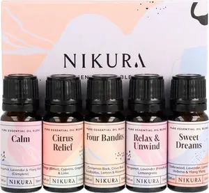 Nikura Essential Oils Blends Gift Set | Calming Essential Oils For Diffusers For Home, Christmas, Sleep, Wax Melts | Relaxing Aromatherapy Oils Set