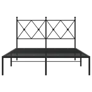 Berkfield Metal Bed Frame without Mattress with Headboard Black 120x200cm