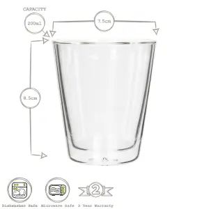 Rink Drink Double-Walled Glasses Set - 200ml - Pack of 4