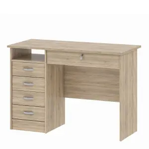 Function Plus Desk 5 Drawers in Oak