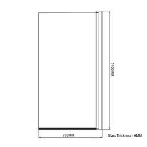 Premium Straight Bath Screen Square Edge 1435 x 780mm