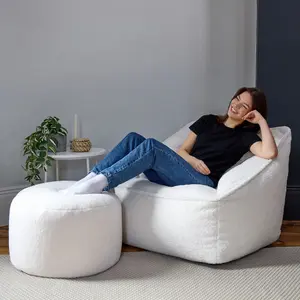 icon Natalia Borg Armchair Bean Bag and Pouffe Set Natural Giant Bean Bag Chair