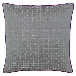 Paoletti Pimlico Geometric Piped Feather Filled Cushion