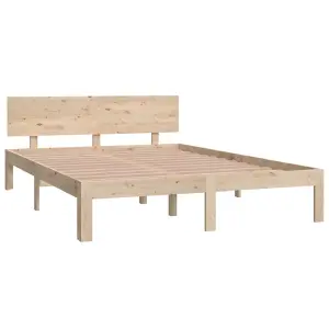 Berkfield Bed Frame Solid Wood Pine 140x200 cm