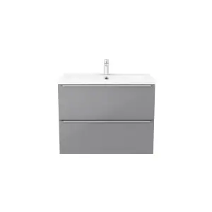 GoodHome Imandra Grey Wall-mounted Vanity unit & basin set - Includes Nira basin (W)804mm