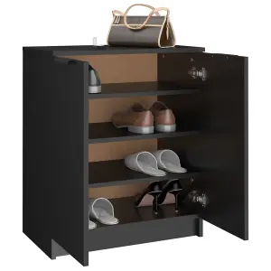 Berkfield Shoe Cabinet Black 59x35x70 cm Engineered Wood