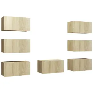 Berkfield TV Cabinets 7 pcs Sonoma Oak 30.5x30x60 cm Engineered Wood