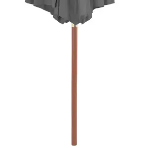 Berkfield Outdoor Parasol with Wooden Pole 300 cm Anthracite