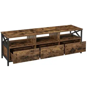 Adame TV Stand for TVs up to 65" Rustic Brown/Black