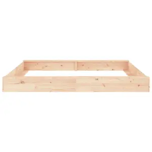 Berkfield Sandbox with Seats Square Solid Wood Pine