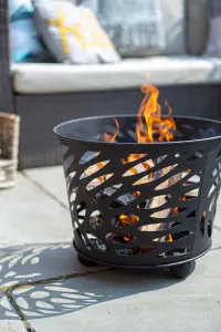 La Hacienda Nami Steel Firebasket - Outdoor Heating -  L 39 cm x W 39 cm x H 32 cm