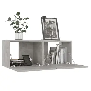 Berkfield TV Cabinets 4 pcs Concrete Grey 80x30x30 cm Engineered Wood