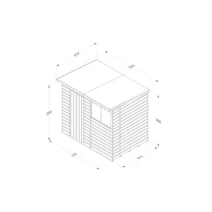 Beckwood 7x5 Pent Shed - 2 Windows