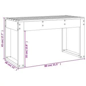 Berkfield Garden Bench 80x38x45 cm Solid Wood Douglas
