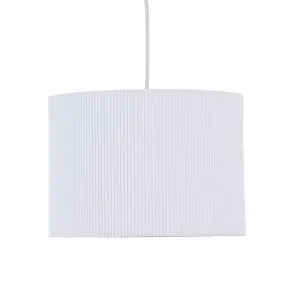 First Choice Lighting Set of 2 White Pleated 33cm Pendant Lightshades