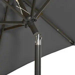 Berkfield Parasol with LED Lights Anthracite 200x211 cm Aluminium