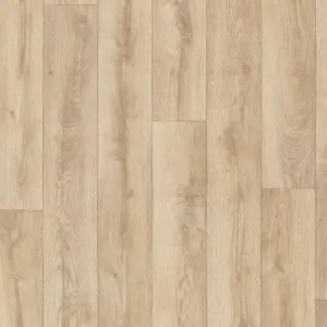 Neutral Wood Effect Anti-Slip Contract Commercial Heavy-Duty Vinyl Flooring with 3.0mm Thickness-14m(45'11") X 4m(13'1")-56m²