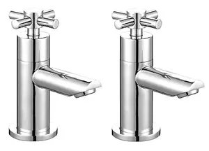 Nes Home Crox Modern Chrome Cross Head Hot & Cold Basin Taps